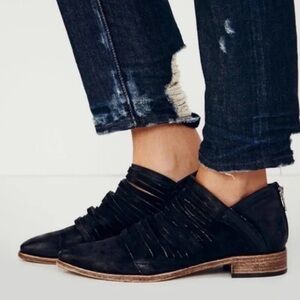 free people • lost valley booties leather strappy heel western shoes 41